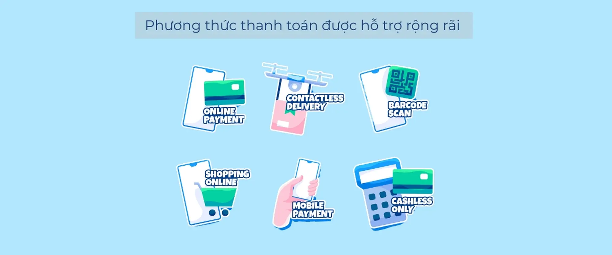 Phương thức thanh toán được hỗ trợ rộng rãi