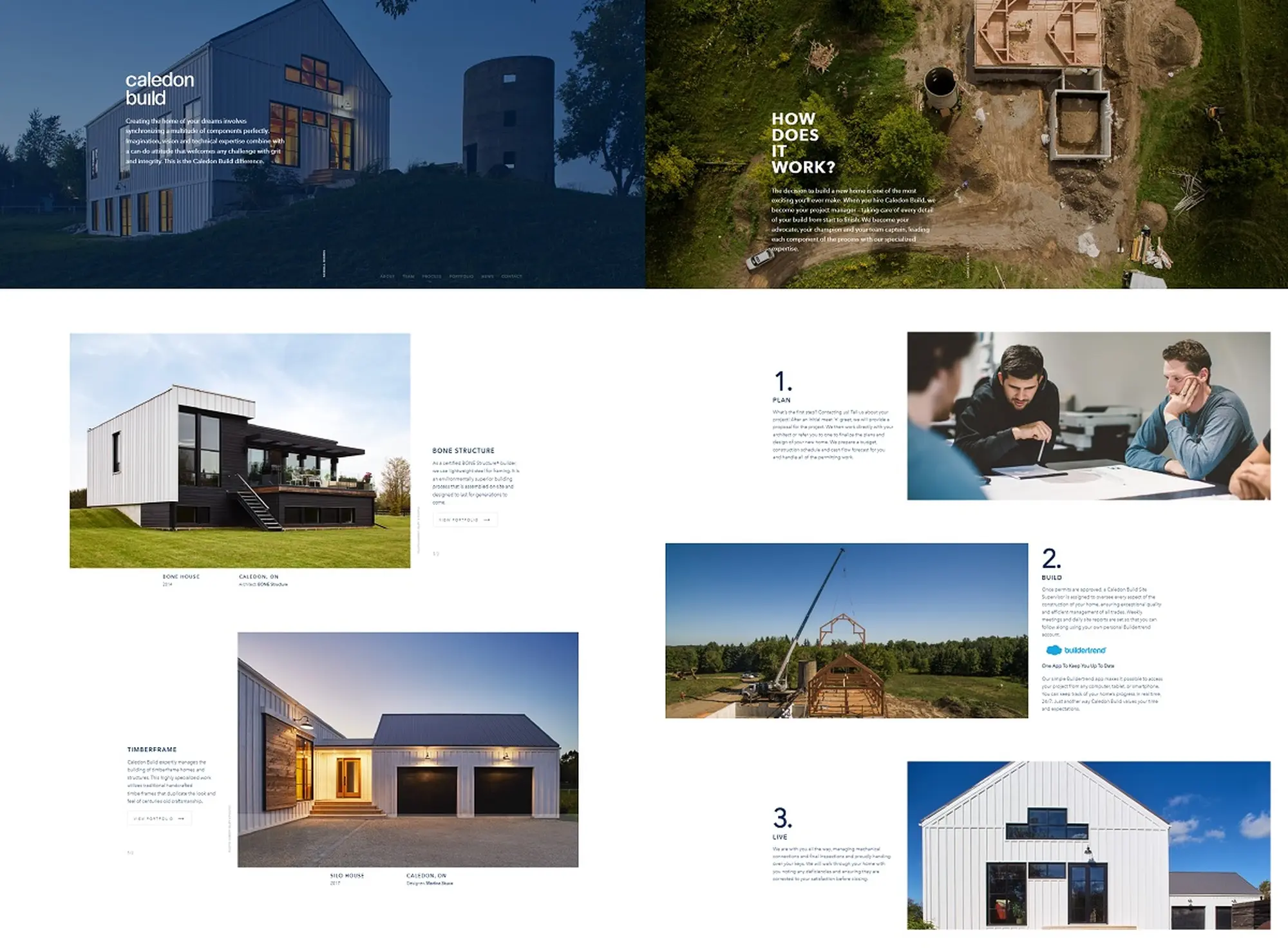 Website bất động sản đẹp Caledon Build thiết kế đơn giản và tinh tế