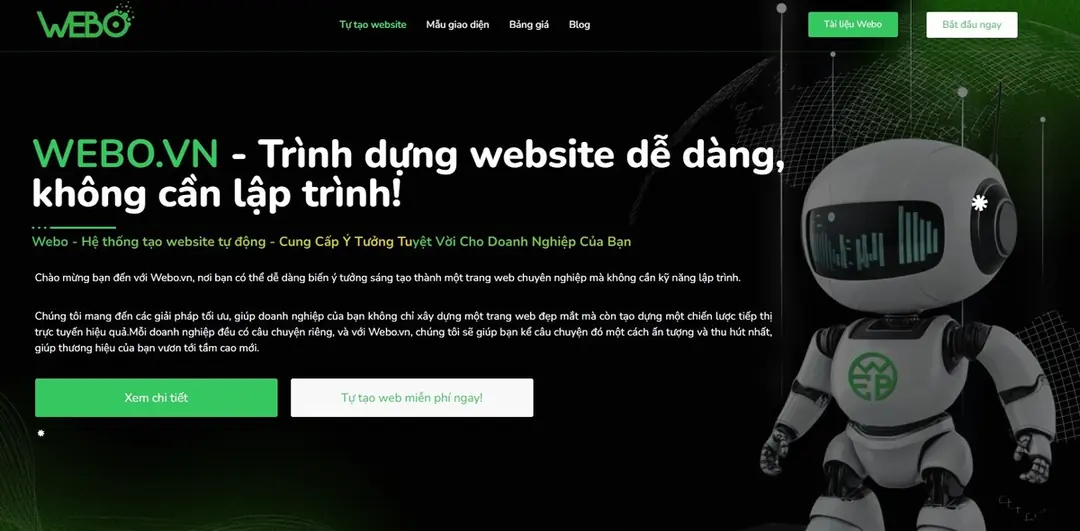 Trình dựng website dễ dàng, không cần lập trình